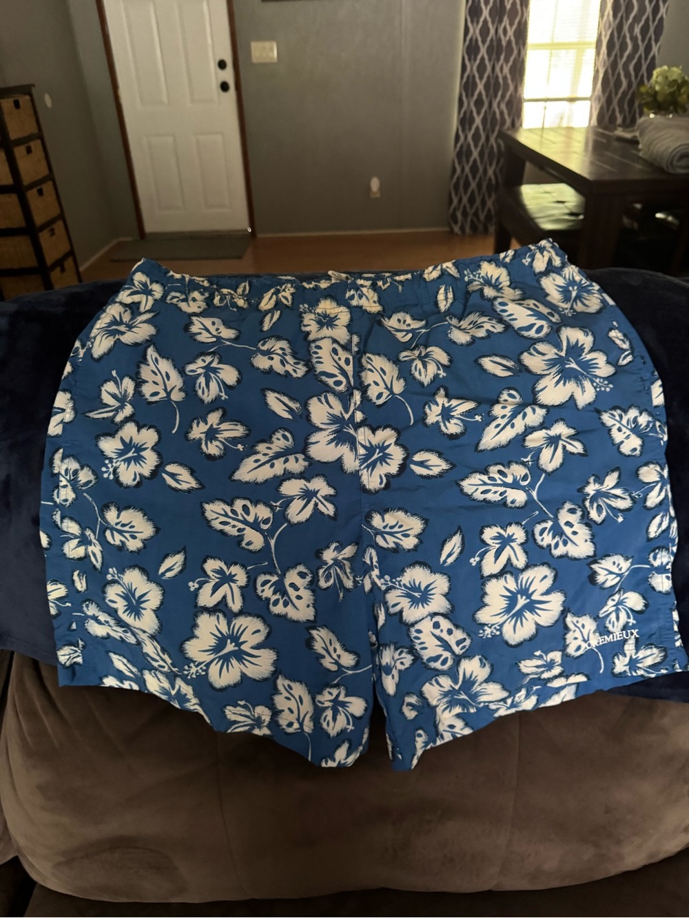 Blue Hawaiian Floral Swim Shorts